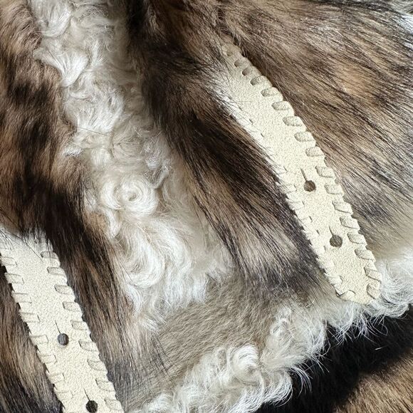 Ralph Lauren Collection ~ Fall 15 Geometric Multi Patchwork Lamb Shearling Vest - Picture 16 of 17